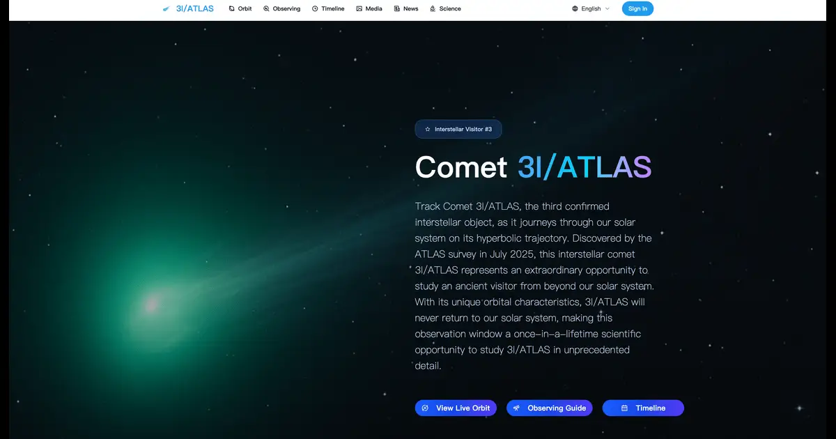 3i Atlas Comet Tracker product image