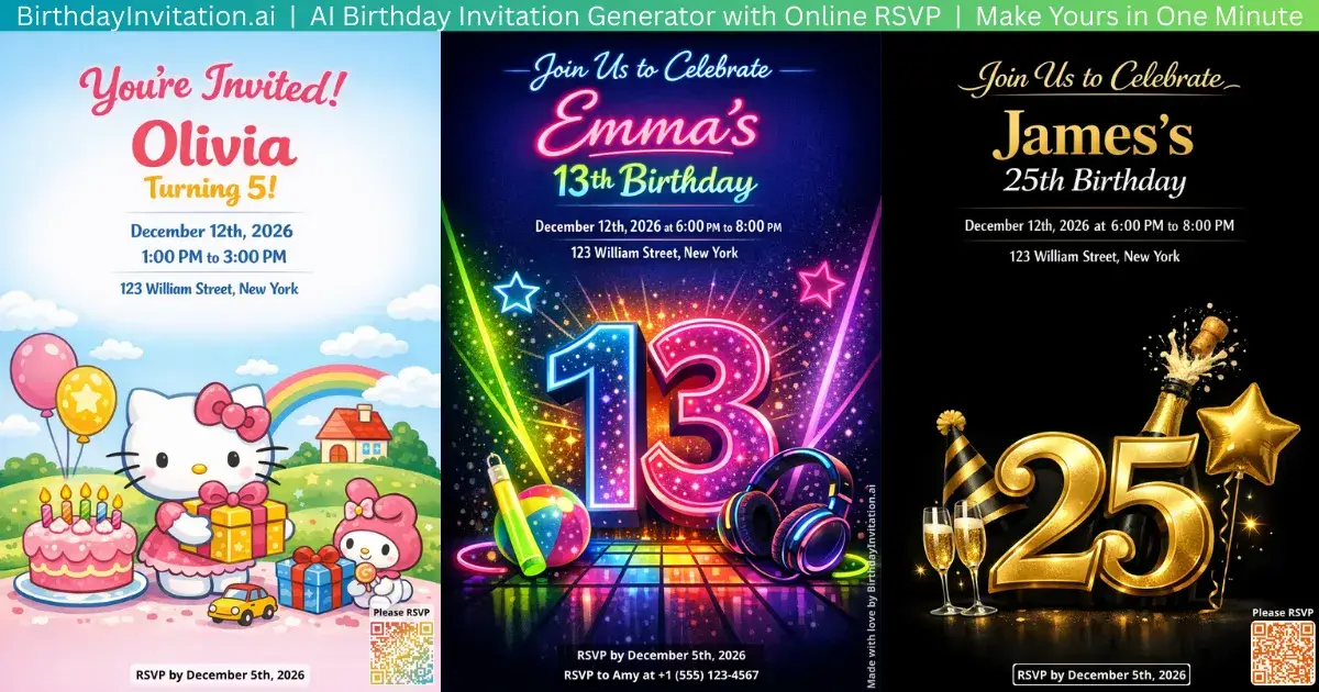 Birthday Invitation AI image number 01