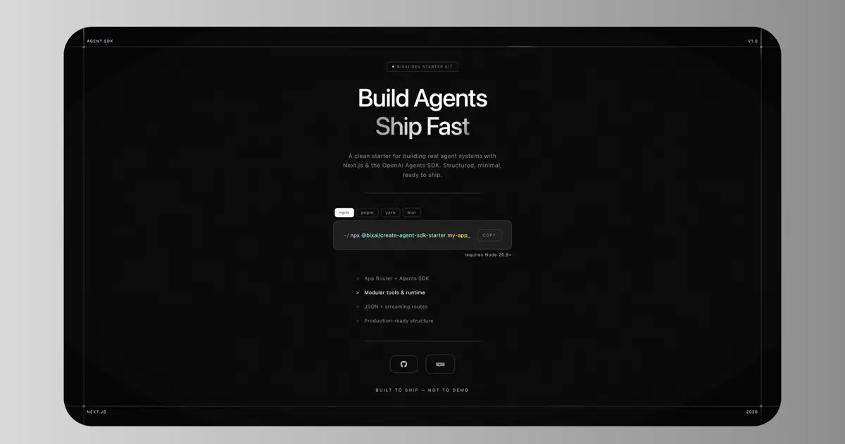 Bixai Agent SDK Starter Kit product image