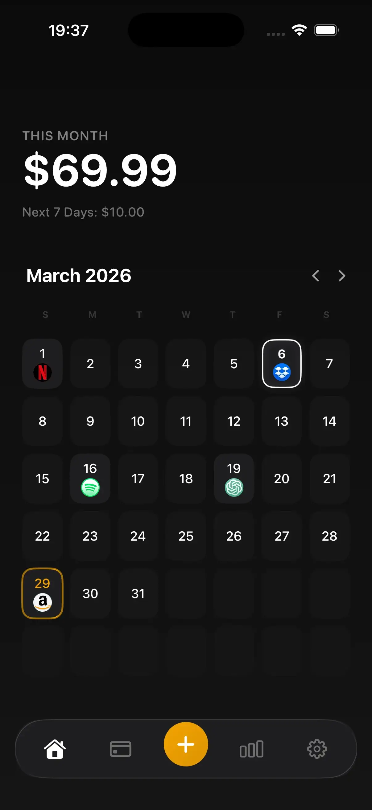 Trackery - iOS Subscription Tracker image number 01