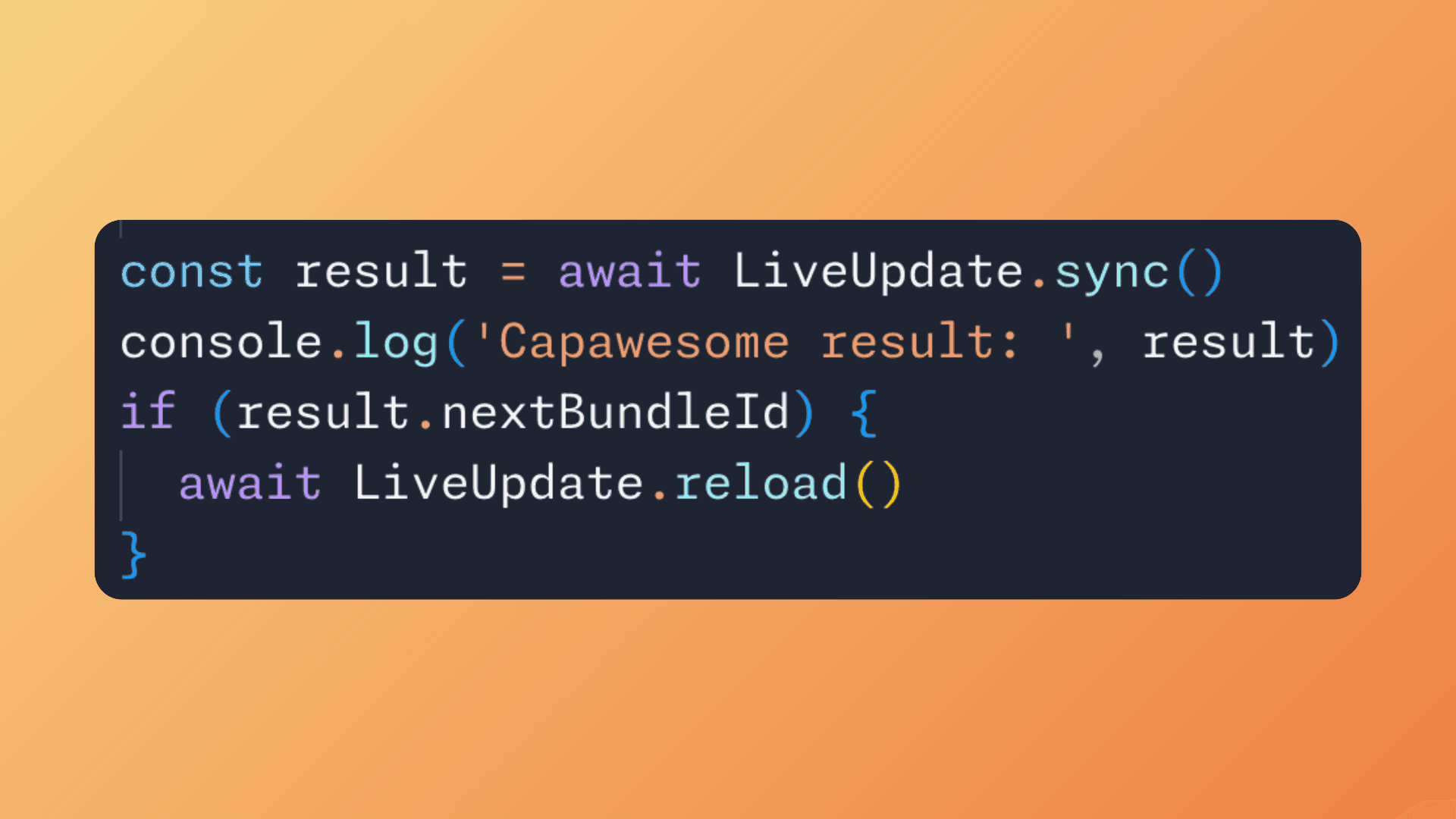 Simple code integration for live updates