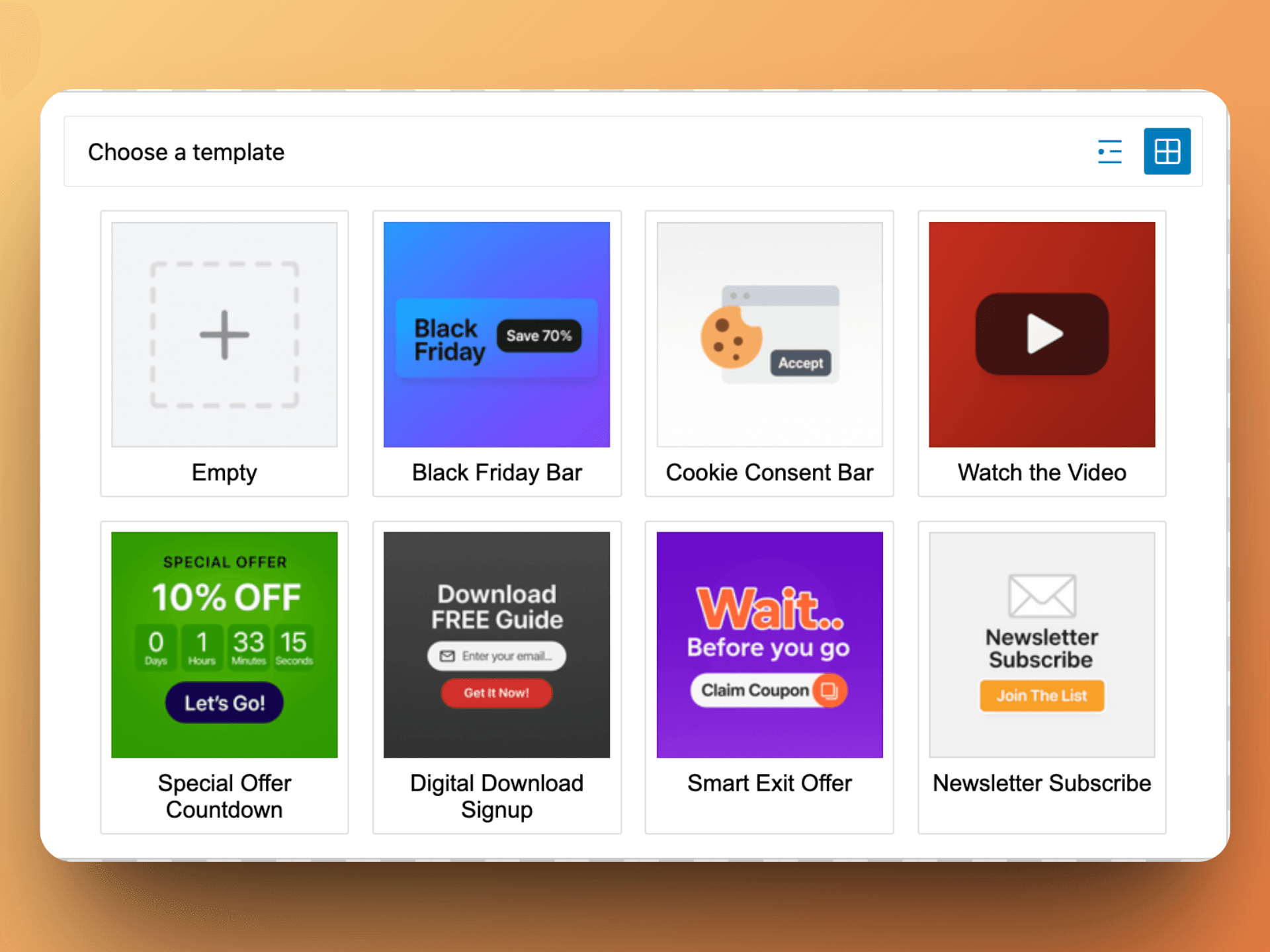 A selection of pre-designed templates to get started quickly.
