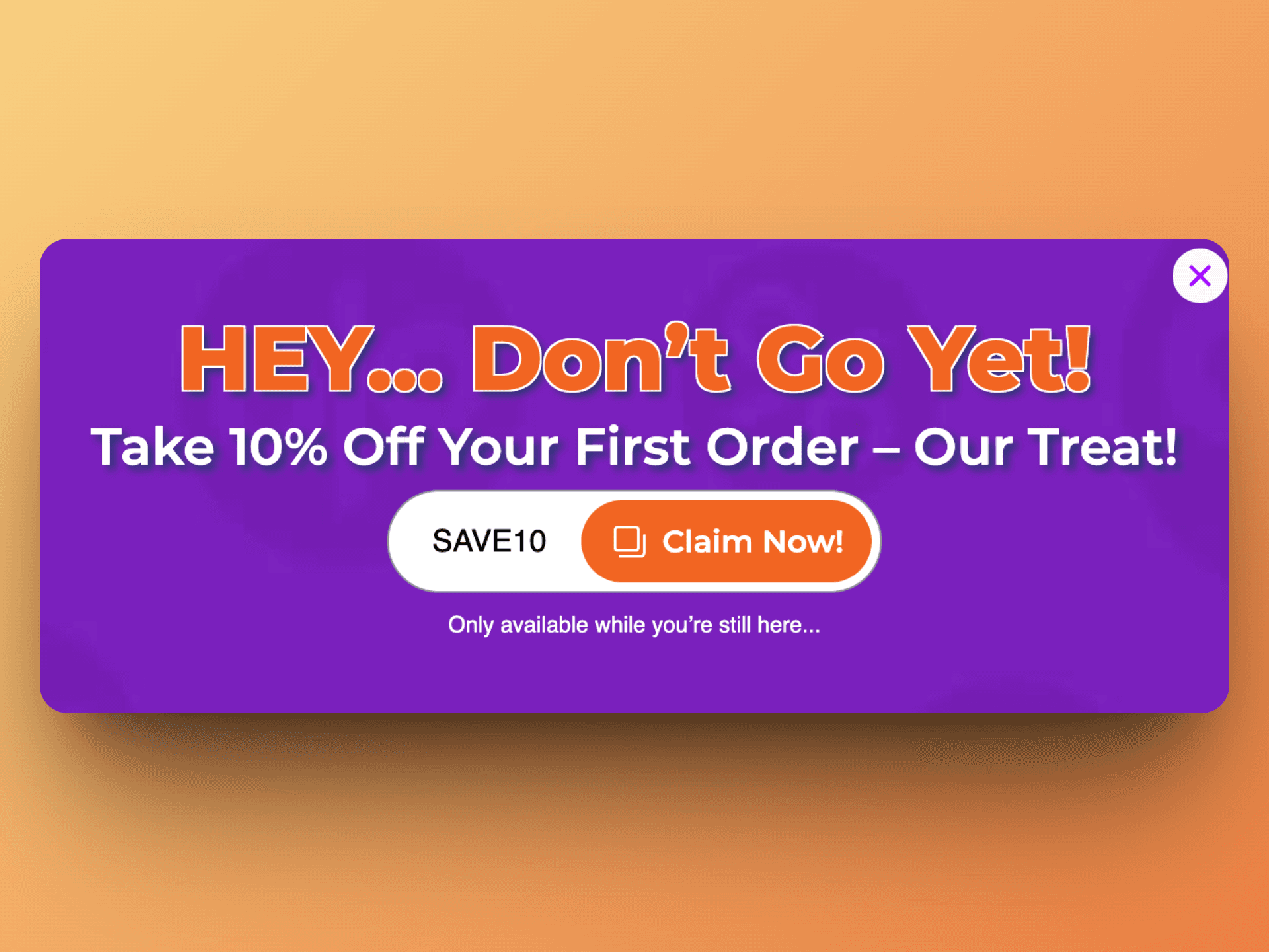 An exit popup example