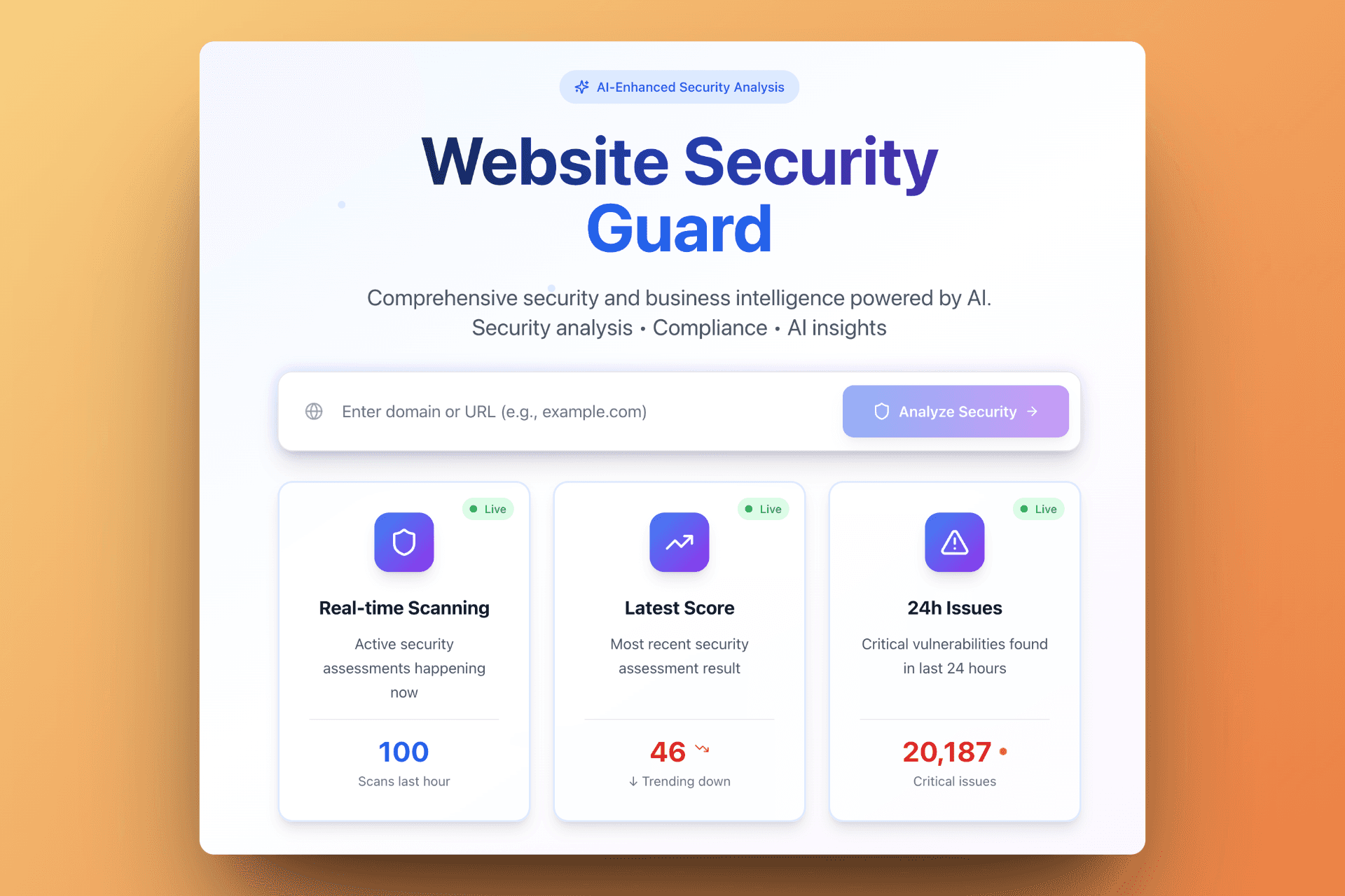 The clean and straightforward homepage of OffSeq Guard.