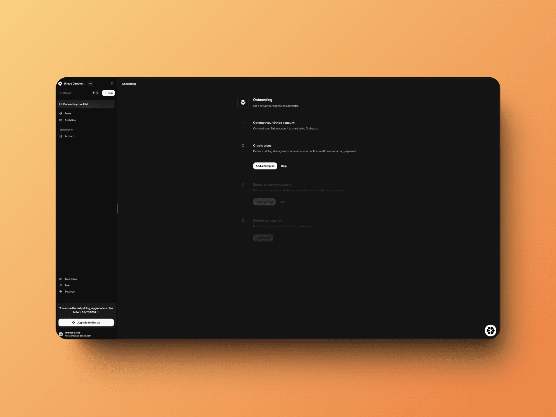 Orchestra onboarding