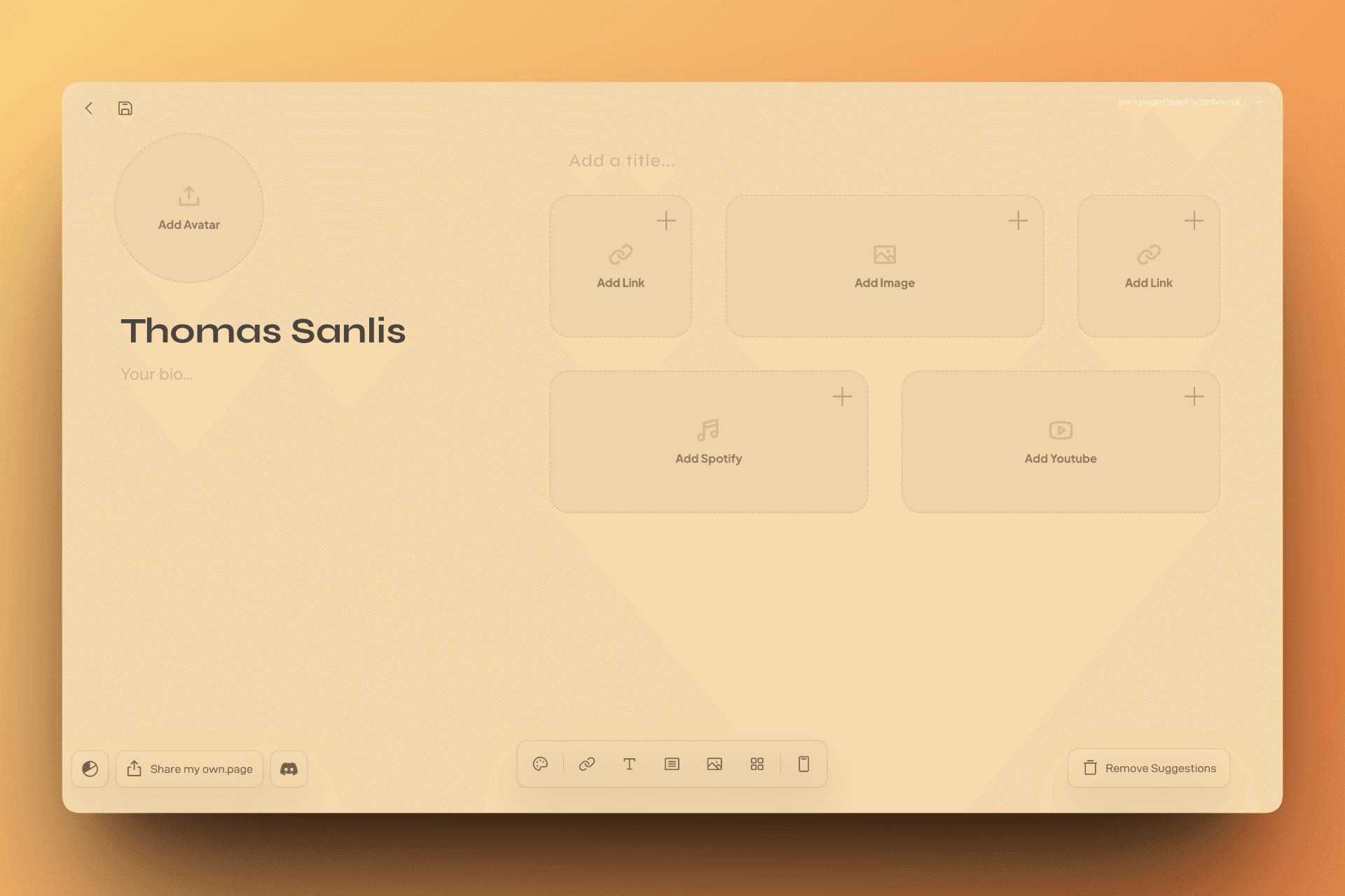 My first page with some suggestions