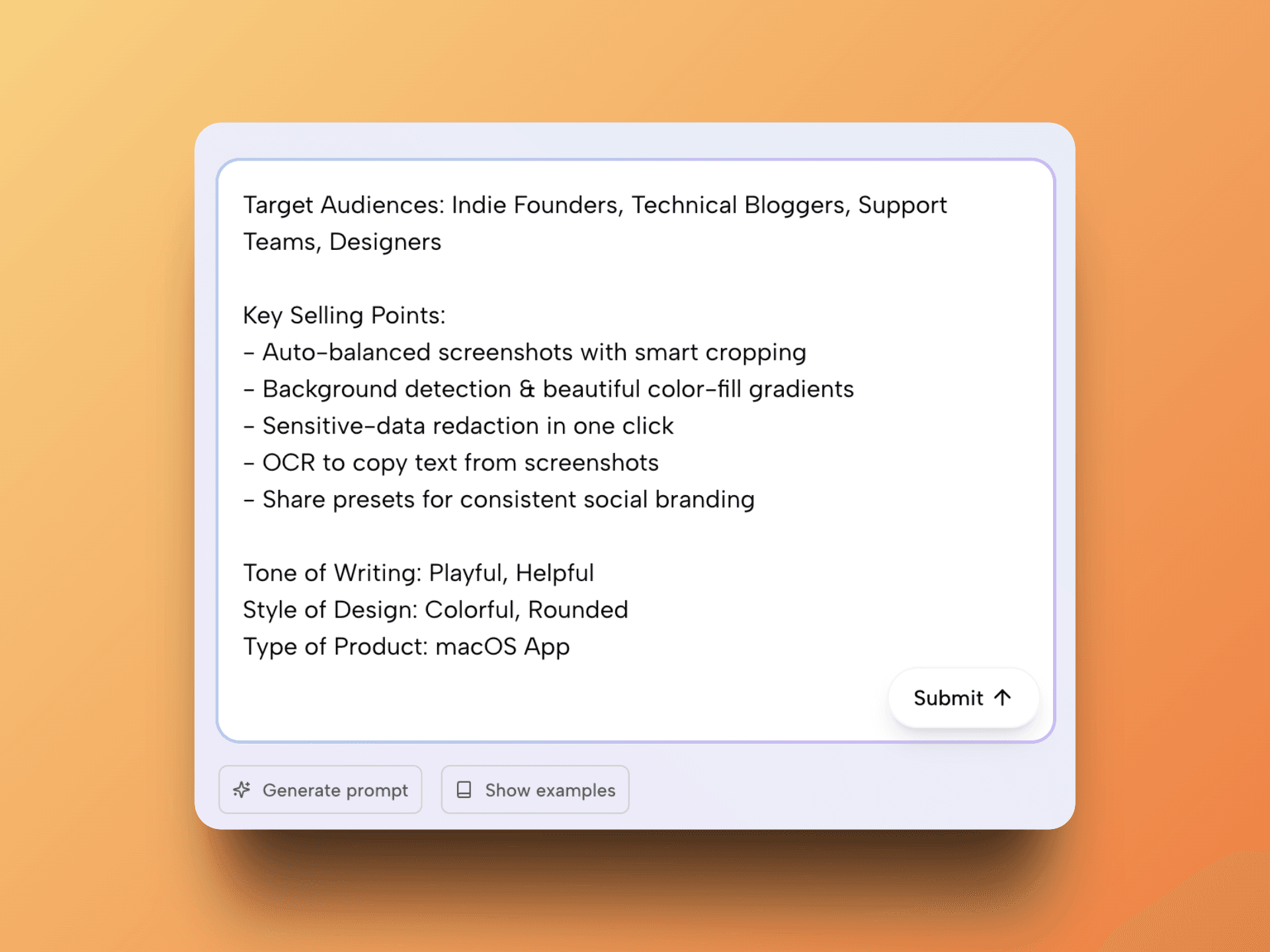 PageAI generated a prompt for us!