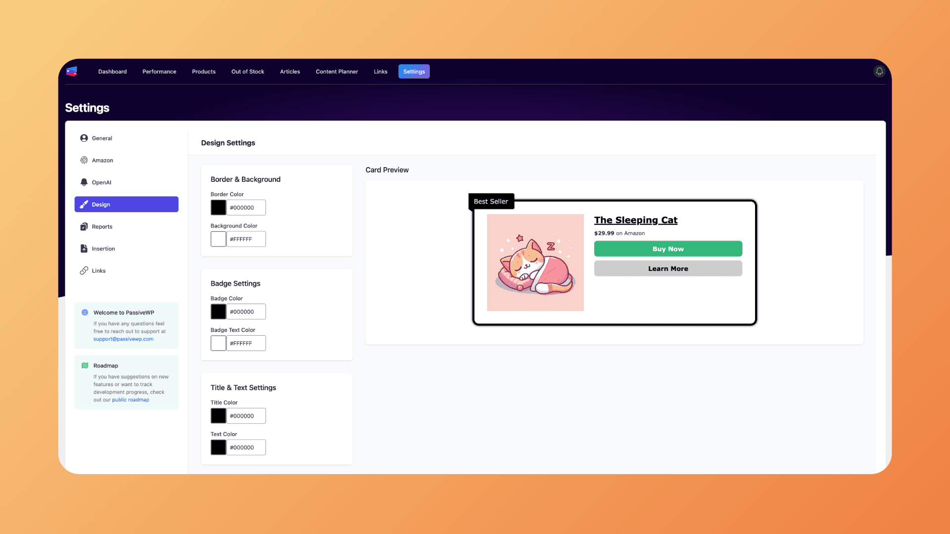 Extensive design customization options for product displays