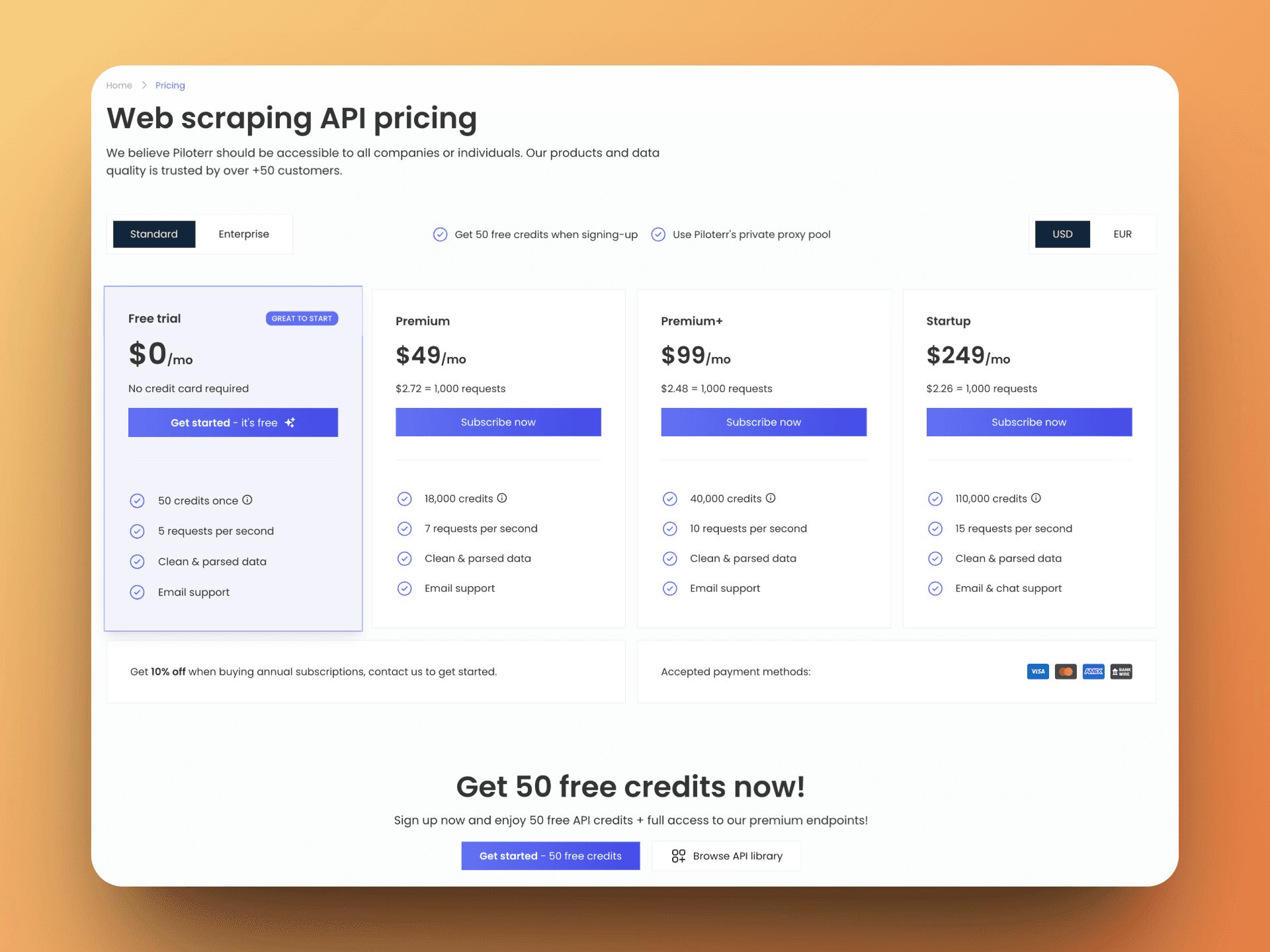 Transparent pricing with a generous free tier