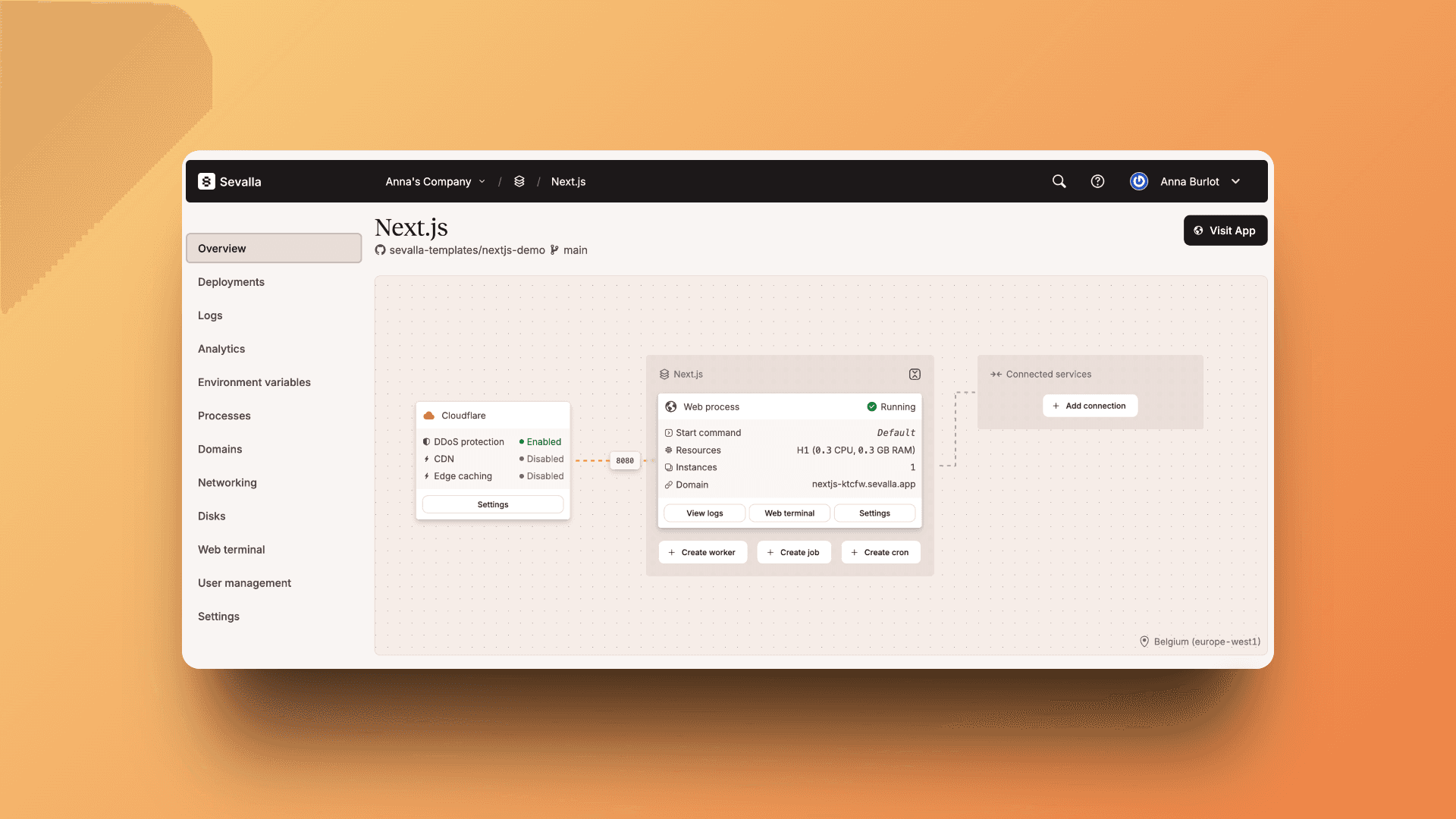 Successfully deployed Next.js application running live