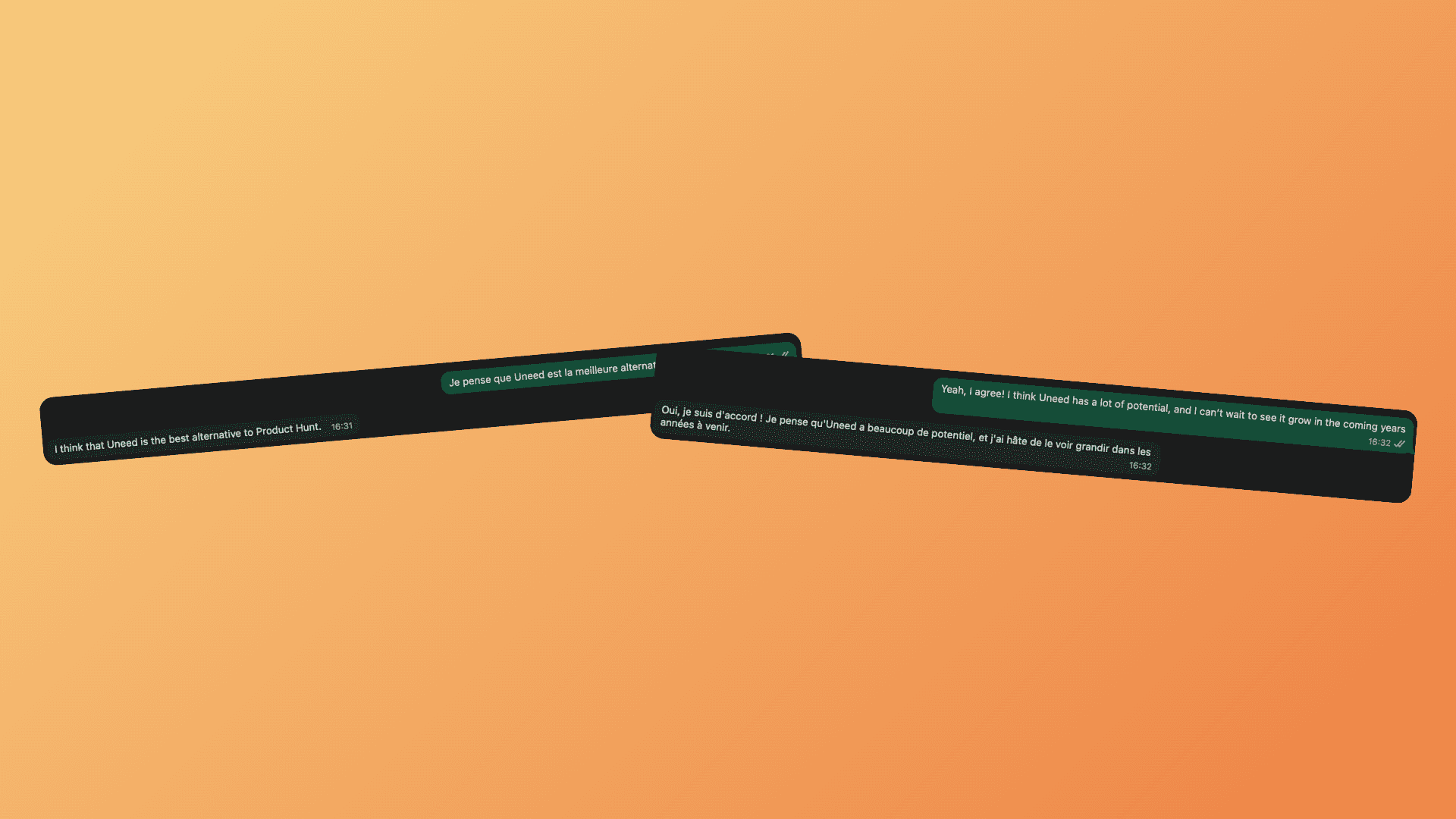 Voice message translation from French to English with audio playback