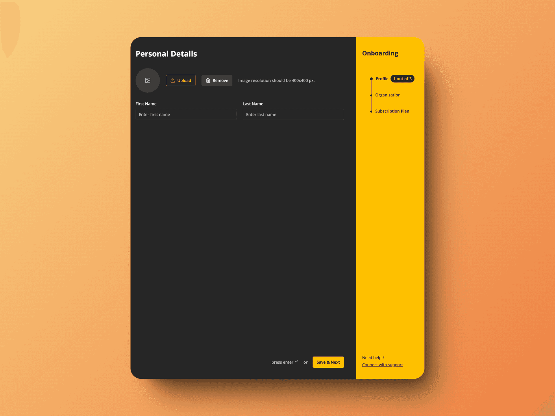useSAASkit onboarding