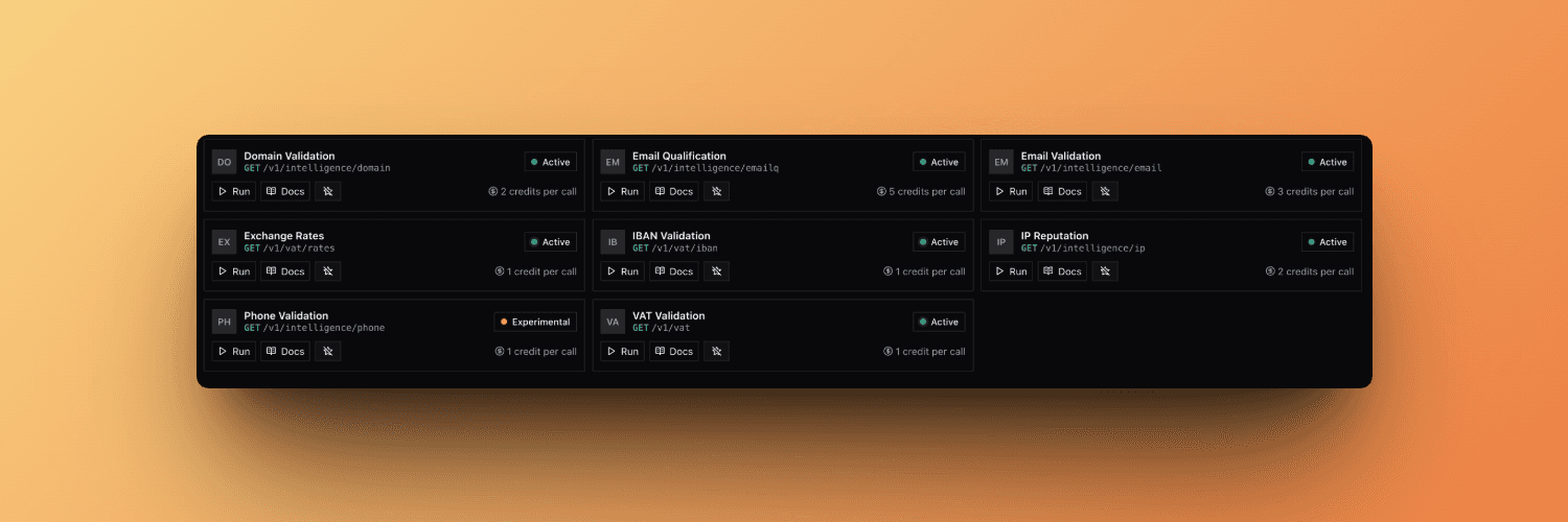 The Library view with all available endpoints