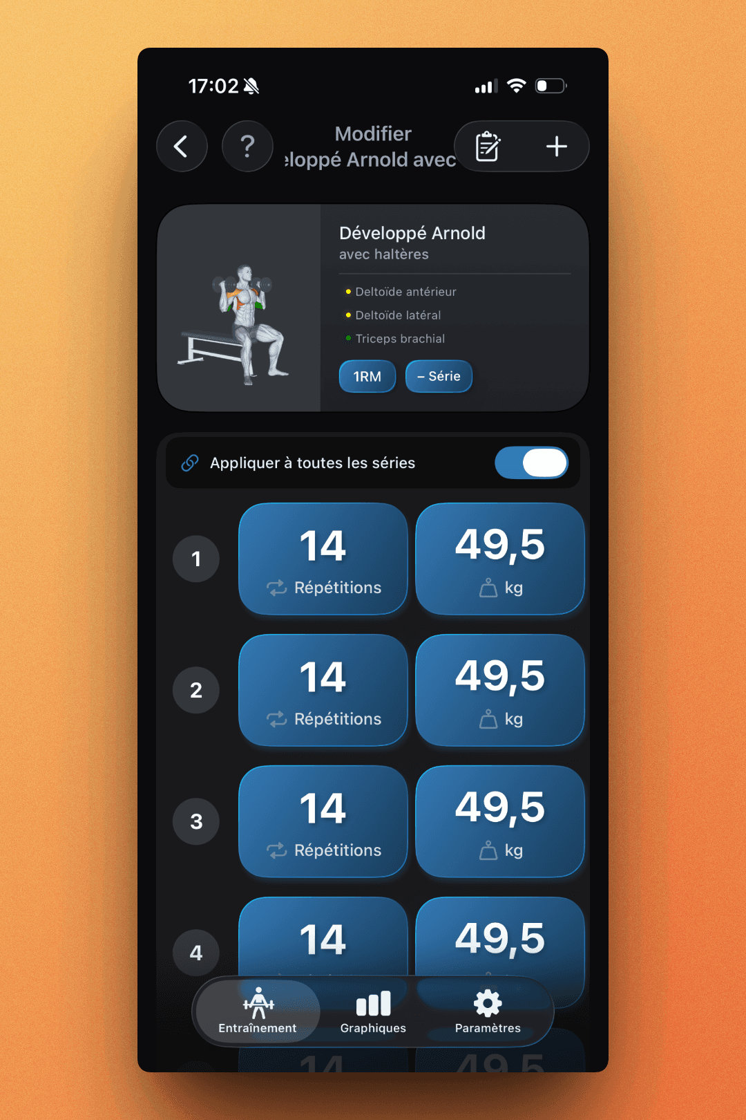 Set configuration with intuitive sliders