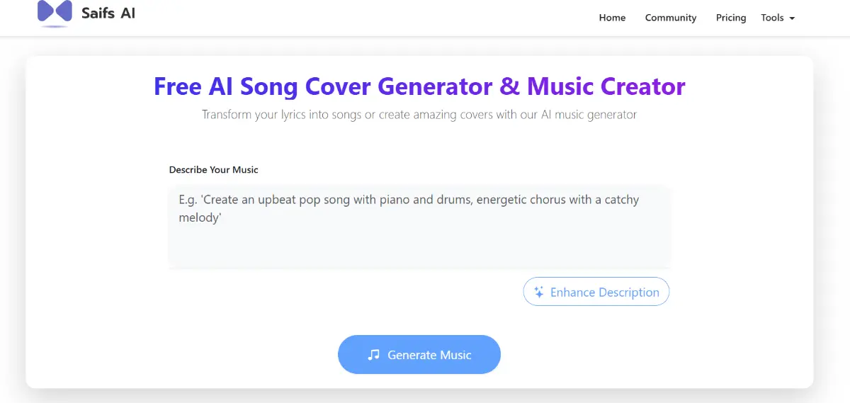 AI Music Generator: Saifs AI screenshot 2