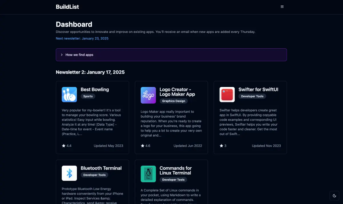 BuildList screenshot 2