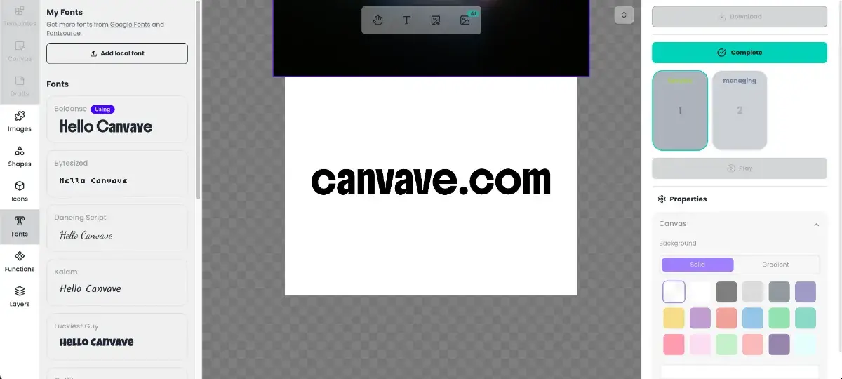 Canvave screenshot 1