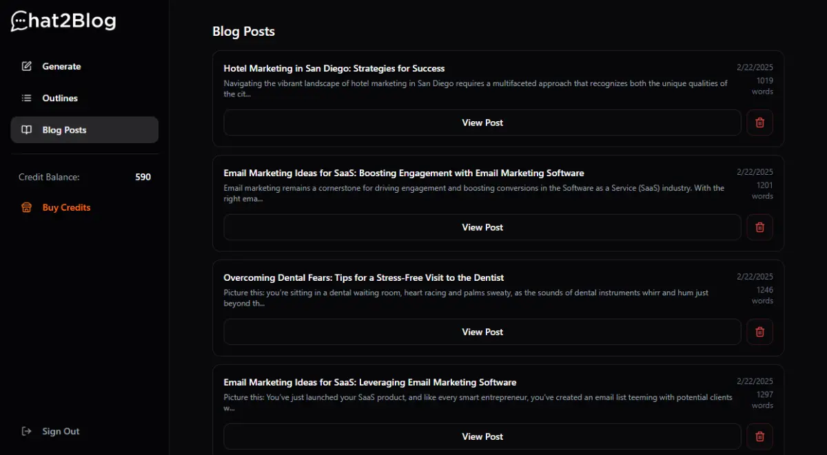 Chat2Blog screenshot 3