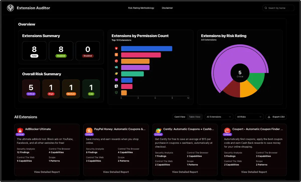 Extension Auditor screenshot 2