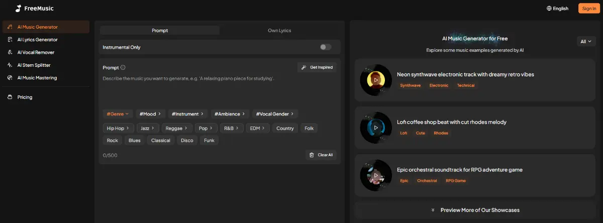 FreeMusic AI screenshot 2