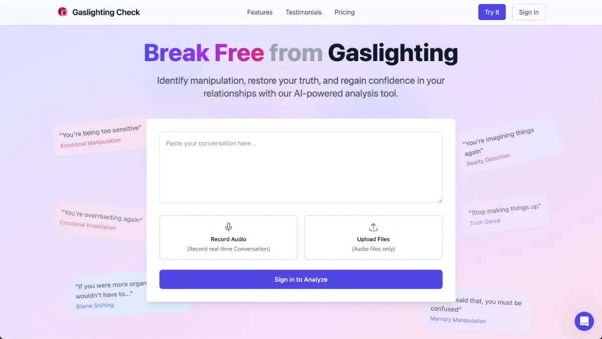 Gaslighting Check screenshot 2