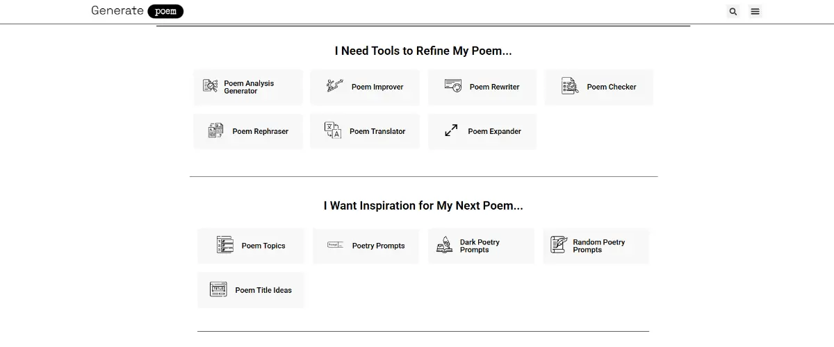 Generatepoem.io screenshot 3