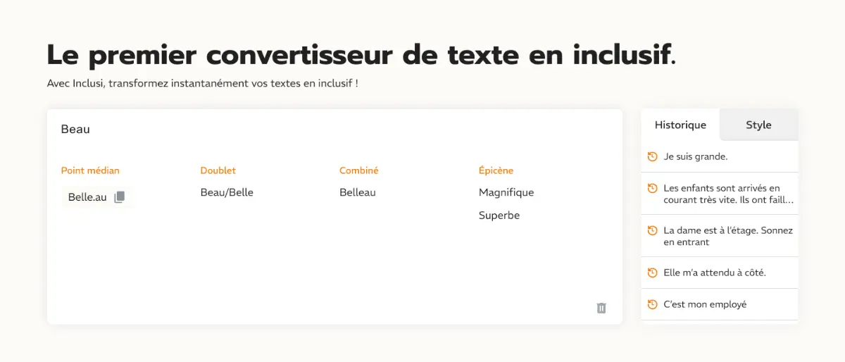 Inclusi.fr - Convertisseur de texte en inclusif screenshot 3