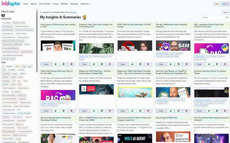 InfoCaptor YouTube Summarizer screenshot 3