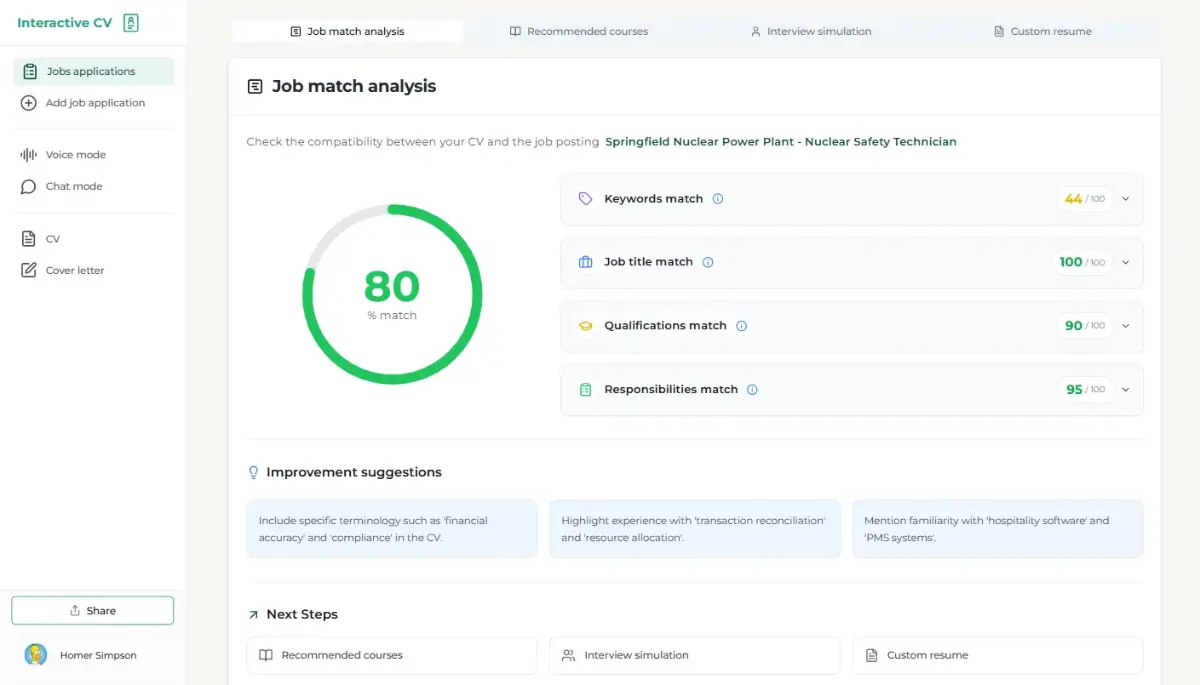 Interactive CV screenshot 4