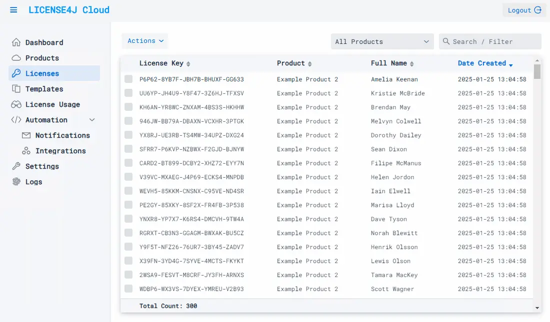 LICENSE4J Licensing screenshot 2