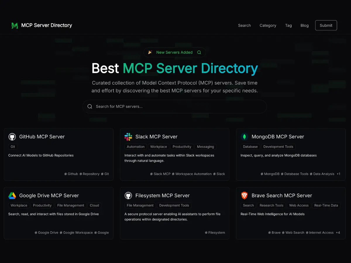 MCP Server Directory screenshot 1