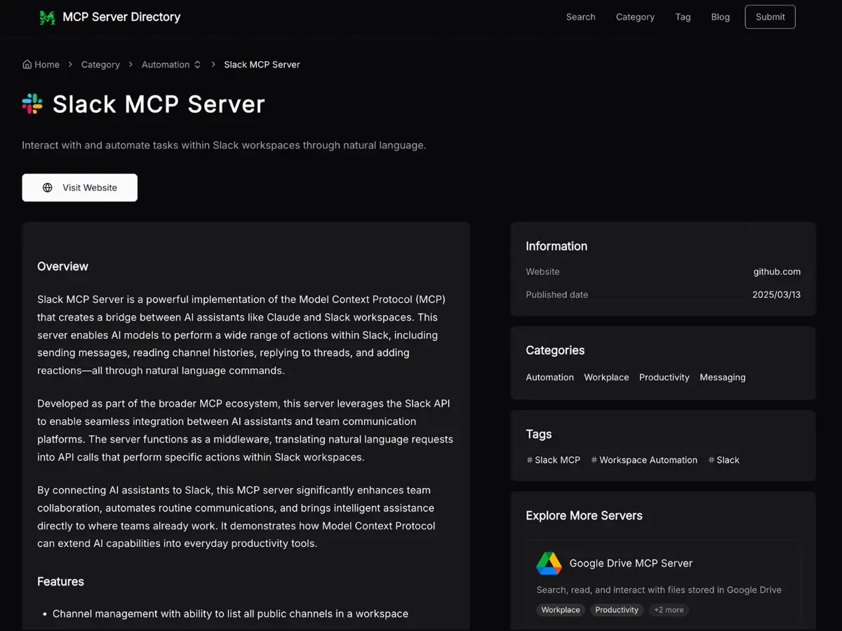 MCP Server Directory screenshot 2
