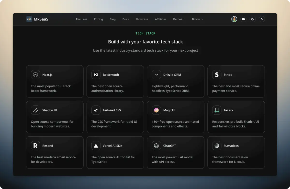 MkSaaS screenshot 4