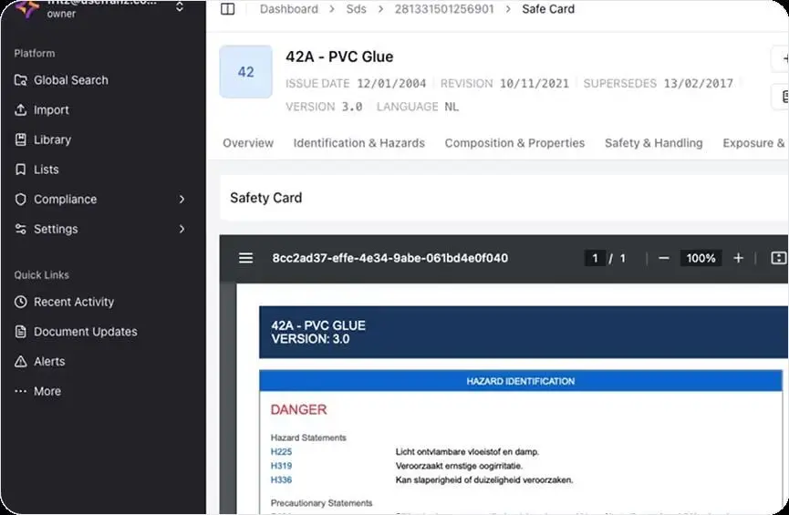 NextSDS screenshot 2