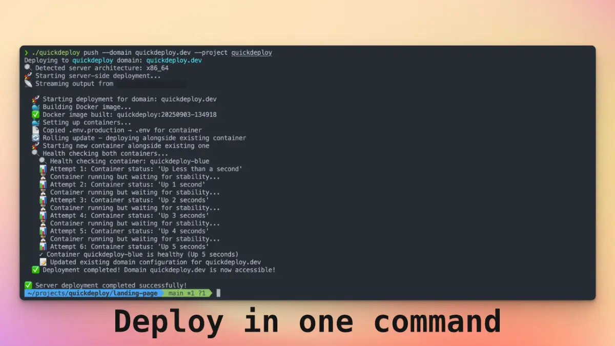 QuickDeploy screenshot 2