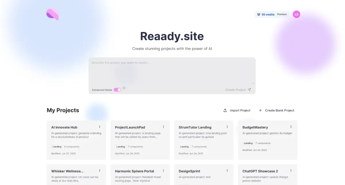 Reaady-site screenshot 1