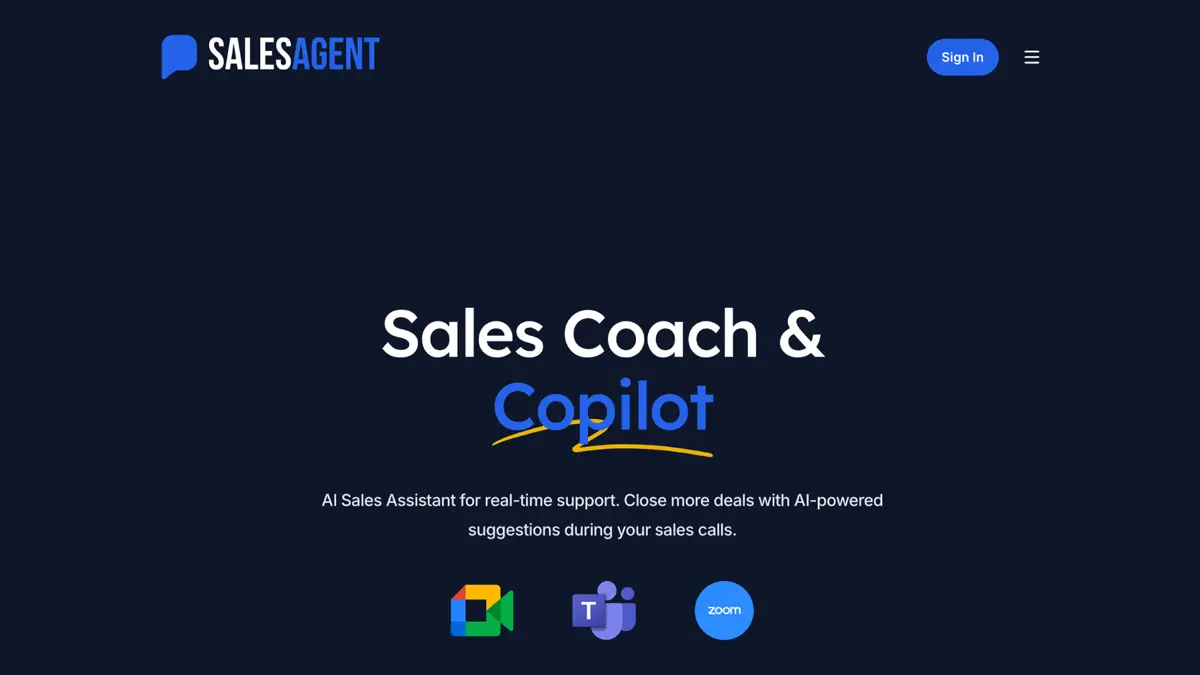 SalesAgent Chat screenshot 1