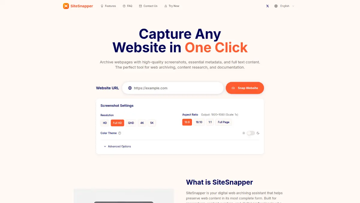 SiteSnapper screenshot 1