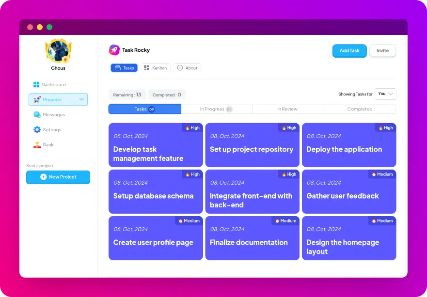 TaskRocky screenshot 2