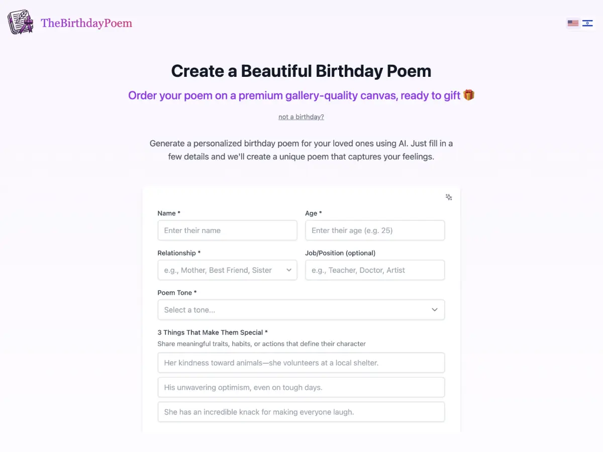 The Birthday Poem screenshot 1