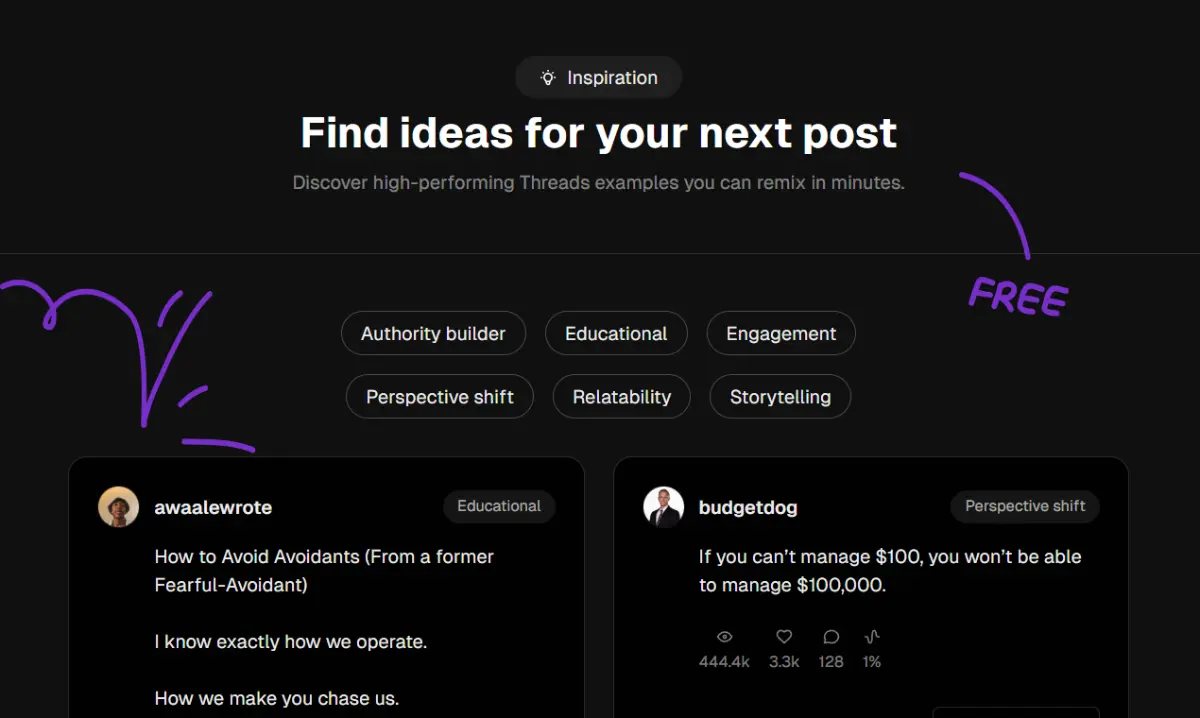 Threads Inspiration Hub screenshot 2