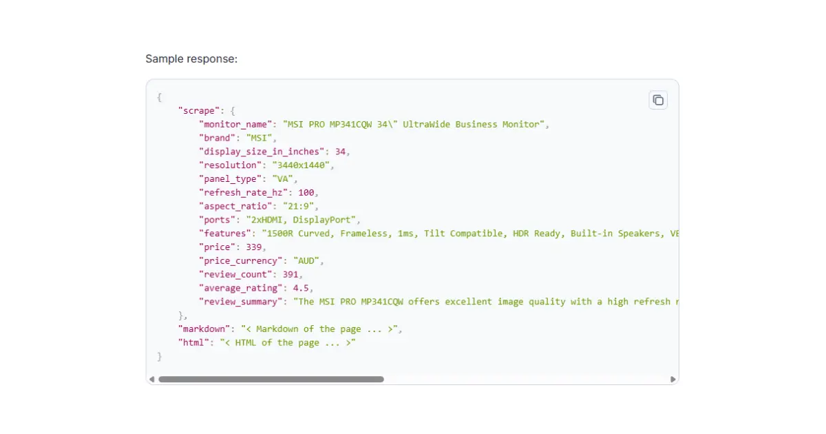 Web Scraping API screenshot 2