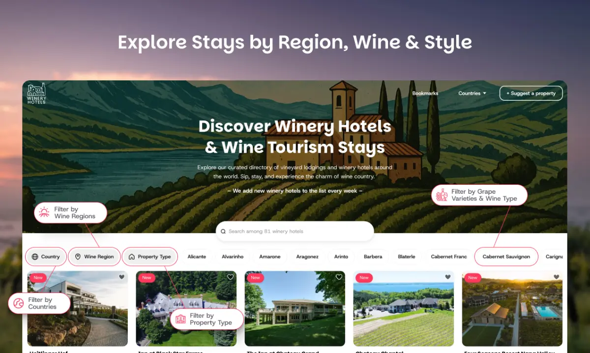 Winery Hotels screenshot 2