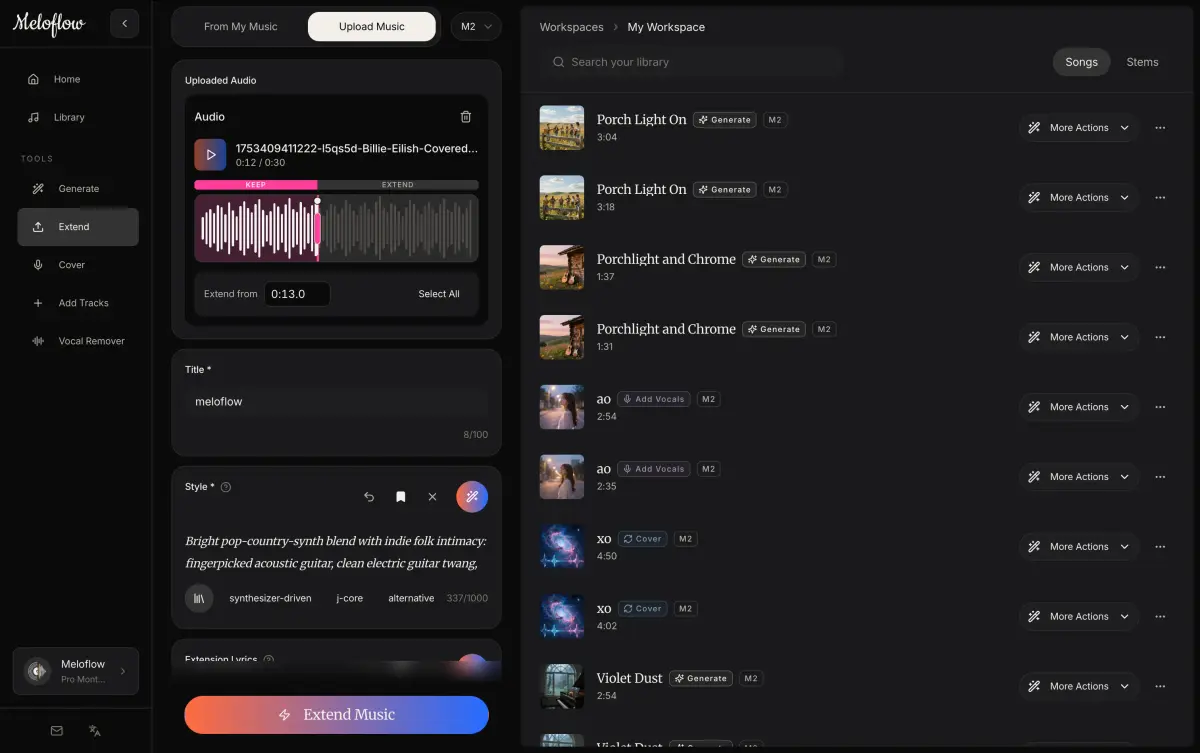 Meloflow screenshot 2