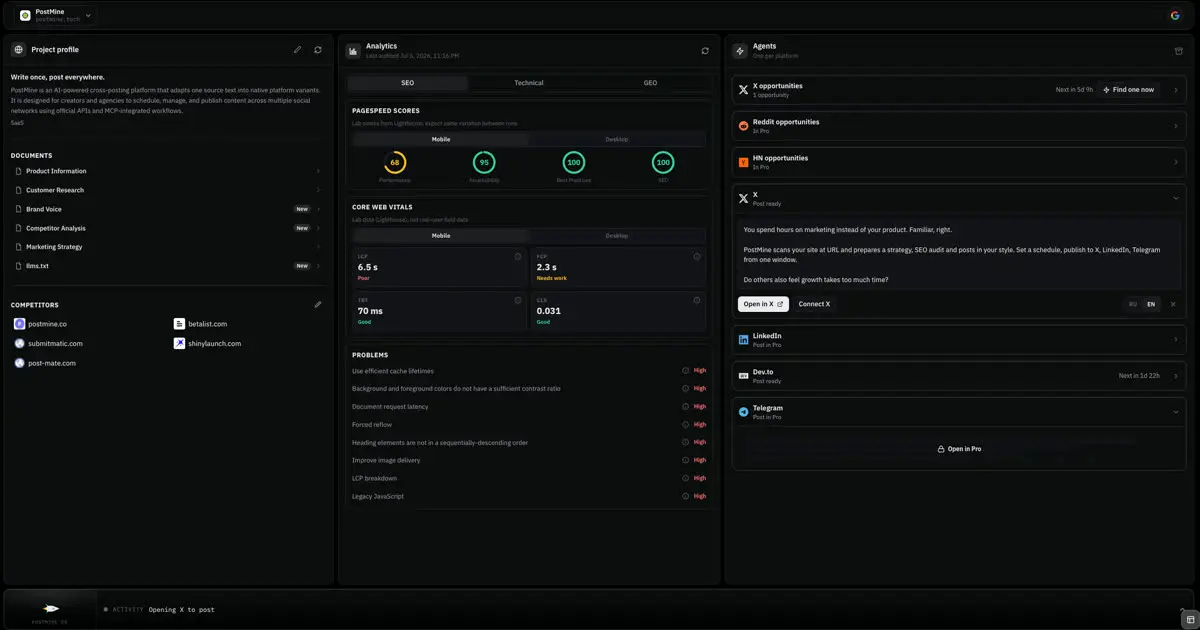 PostMine screenshot 2