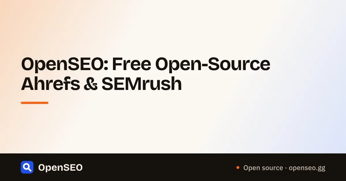 OpenSEO screenshot 2