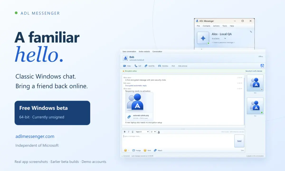 ADL Messenger screenshot 1