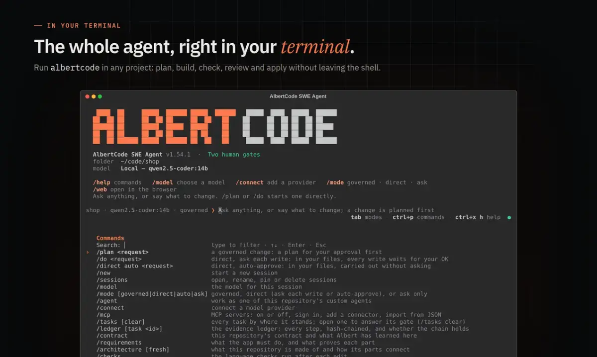 AlbertCode SWE screenshot 2