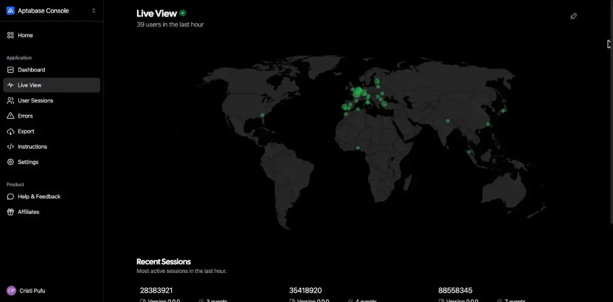 Aptabase screenshot 2