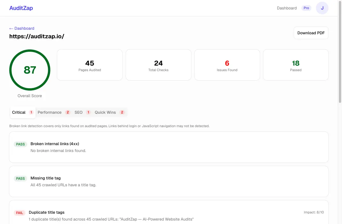 AuditZap screenshot 2